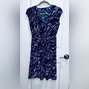 Chaps Woman’s Abstract Stretchy V-Neck Sleeveless Dress Size XS